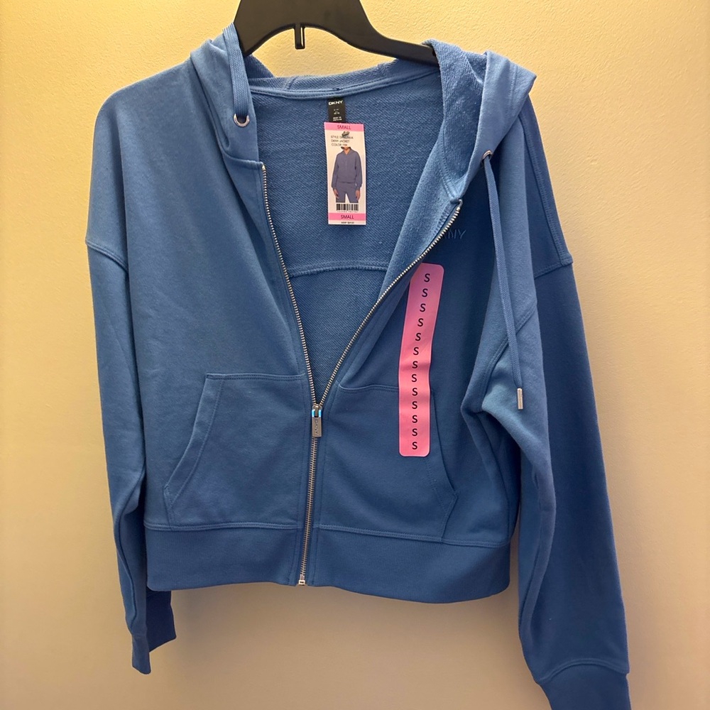 DKNY Women's Blue Zip‎ Hoodie Jacket Size Small NWT